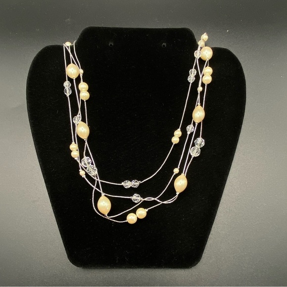 MONET Multi Strand Pearl Beads Layered Necklace - Picture 5 of 6